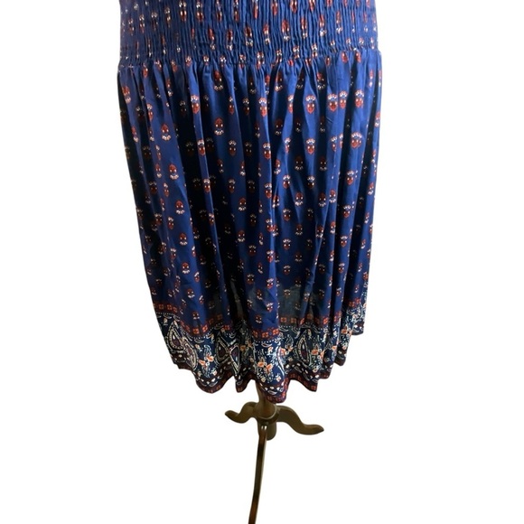 J Gee Free People inspired Blue Paisley Print Boho Dress - Picture 7 of 15